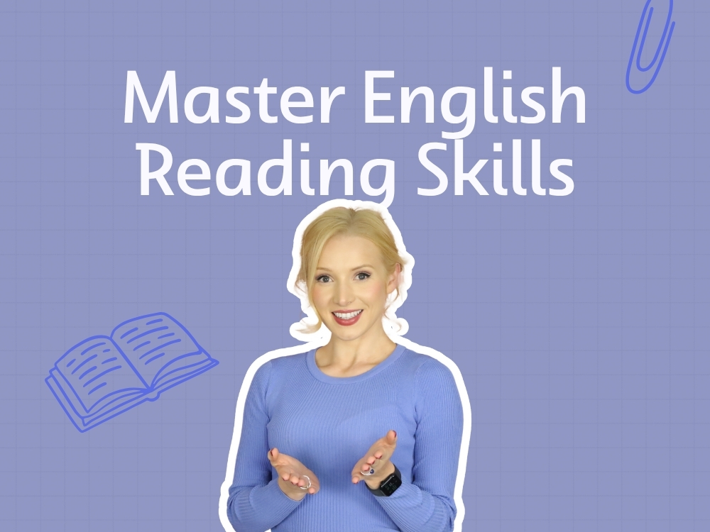 Lucy explaining effective English reading and comprehension techniques