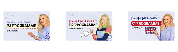 online english course thumbnails, b1, b2, c1